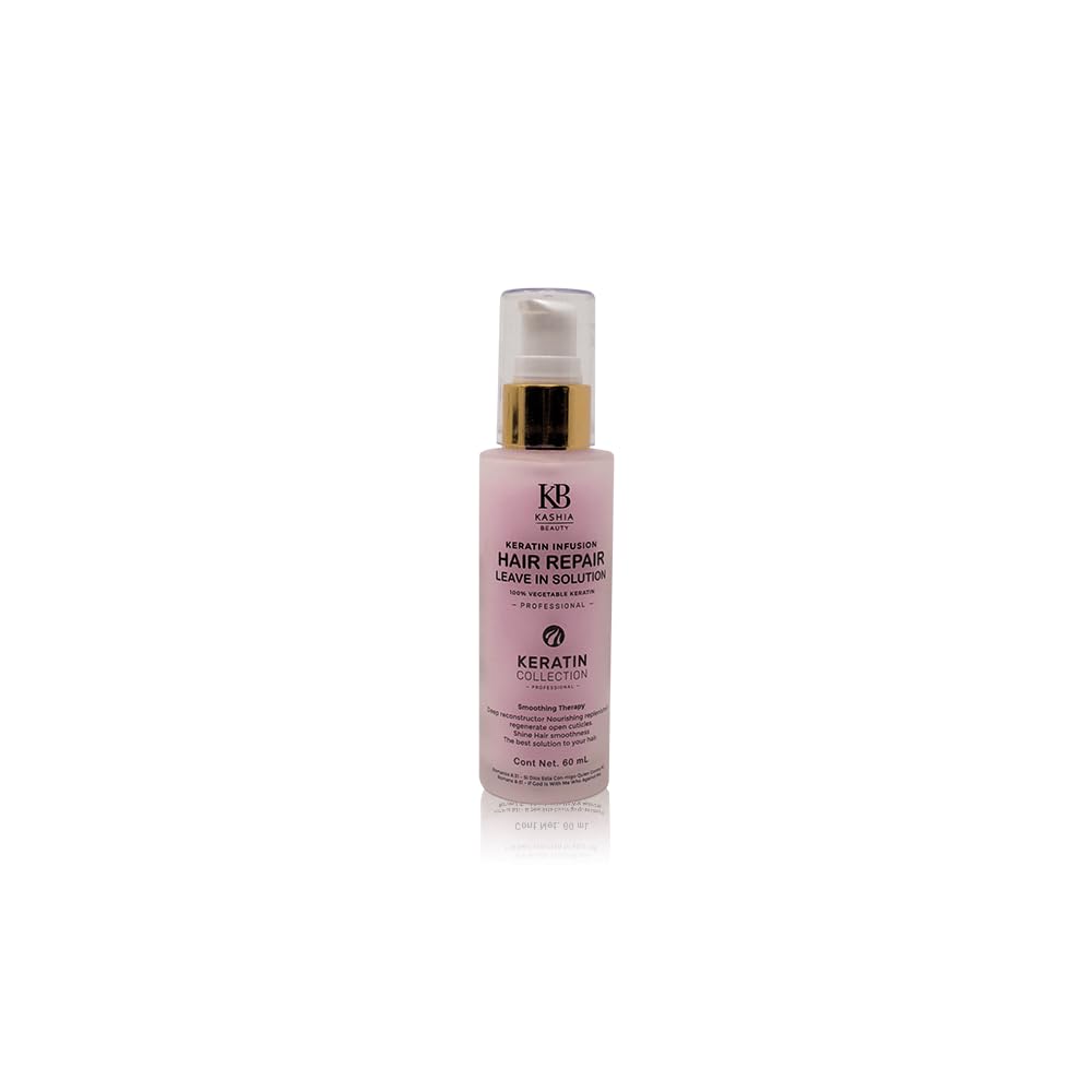 KASHIA BEAUTY. Infusión de Keratina Reparadora Capilar 60 ml. Fórmula sin enjuague. Rutina capilar para puntas abiertas.